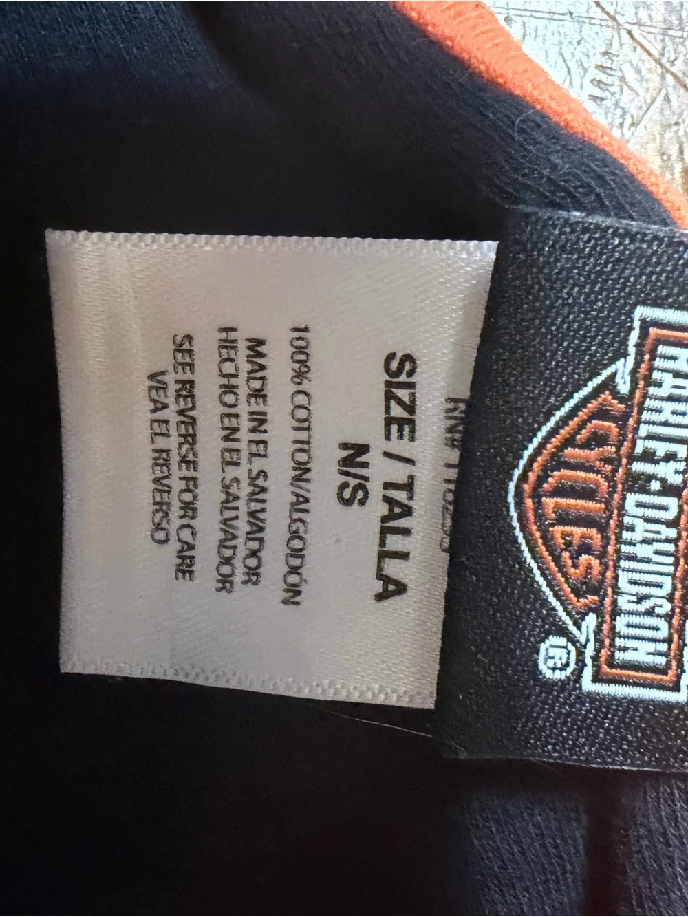 Harley-Davidson Black and Orange 3-6 month Bib with Logo